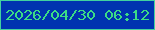 文字の大きさ：4、枠の色：42d29f、背景の色：0033b0、文字の色：3cdb85 無料ブログパーツのブログ時計