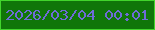 文字の大きさ：5、枠の色：42d52c、背景の色：107609、文字の色：6e6cd6 無料ブログパーツのブログ時計