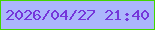 文字の大きさ：2、枠の色：42d600、背景の色：abb6fc、文字の色：7536da 無料ブログパーツのブログ時計
