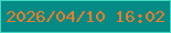 文字の大きさ：3、枠の色：42d7c3、背景の色：058a86、文字の色：f27b24 無料ブログパーツのブログ時計