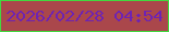 文字の大きさ：2、枠の色：42d83f、背景の色：aa474b、文字の色：6e23b2 無料ブログパーツのブログ時計