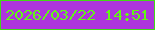 文字の大きさ：3、枠の色：42d917、背景の色：ad35dd、文字の色：61f715 無料ブログパーツのブログ時計