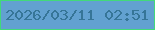 文字の大きさ：1、枠の色：42d97a、背景の色：62a1d0、文字の色：367597 無料ブログパーツのブログ時計