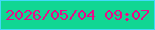 文字の大きさ：3、枠の色：42d9f9、背景の色：11d693、文字の色：e90c88 無料ブログパーツのブログ時計
