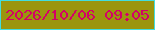 文字の大きさ：5、枠の色：42dddf、背景の色：9b950e、文字の色：d40167 無料ブログパーツのブログ時計