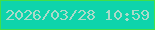 文字の大きさ：4、枠の色：42df48、背景の色：0ed4ab、文字の色：aadac9 無料ブログパーツのブログ時計