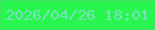 文字の大きさ：5、枠の色：42df62、背景の色：28f54e、文字の色：78e2be 無料ブログパーツのブログ時計