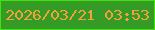 文字の大きさ：2、枠の色：42e407、背景の色：359b27、文字の色：f5a13b 無料ブログパーツのブログ時計