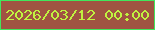 文字の大きさ：5、枠の色：42e55c、背景の色：a05342、文字の色：c0f340 無料ブログパーツのブログ時計