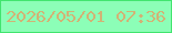 文字の大きさ：1、枠の色：42e56f、背景の色：8cfeb7、文字の色：d2b375 無料ブログパーツのブログ時計