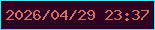 文字の大きさ：3、枠の色：42e5f1、背景の色：300023、文字の色：d06d6a 無料ブログパーツのブログ時計