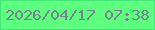 文字の大きさ：5、枠の色：42e778、背景の色：5dff7e、文字の色：75838f 無料ブログパーツのブログ時計