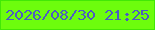 文字の大きさ：2、枠の色：42e806、背景の色：6dfd0d、文字の色：4d5cc1 無料ブログパーツのブログ時計