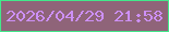 文字の大きさ：3、枠の色：42e88b、背景の色：8f6479、文字の色：cd90f7 無料ブログパーツのブログ時計