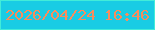 文字の大きさ：4、枠の色：42ecd9、背景の色：19cce4、文字の色：f88d5c 無料ブログパーツのブログ時計