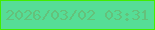 文字の大きさ：3、枠の色：42ed00、背景の色：56dd97、文字の色：64c17b 無料ブログパーツのブログ時計