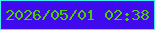 文字の大きさ：5、枠の色：42eded、背景の色：400aee、文字の色：50cc02 無料ブログパーツのブログ時計