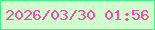 文字の大きさ：1、枠の色：42f08b、背景の色：d1fdce、文字の色：f849a9 無料ブログパーツのブログ時計