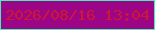 文字の大きさ：1、枠の色：42f0bc、背景の色：9c0586、文字の色：cc1836 無料ブログパーツのブログ時計