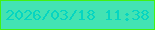 文字の大きさ：2、枠の色：42f112、背景の色：43e3b3、文字の色：06d5c1 無料ブログパーツのブログ時計
