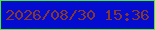 文字の大きさ：3、枠の色：42f226、背景の色：030ccf、文字の色：83392f 無料ブログパーツのブログ時計