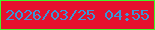 文字の大きさ：5、枠の色：42f529、背景の色：e6102e、文字の色：3996d8 無料ブログパーツのブログ時計