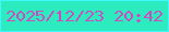 文字の大きさ：4、枠の色：42f6fd、背景の色：2cebbf、文字の色：cd4cc0 無料ブログパーツのブログ時計