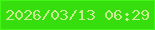 文字の大きさ：3、枠の色：42f715、背景の色：37de0e、文字の色：c8ec90 無料ブログパーツのブログ時計