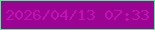 文字の大きさ：2、枠の色：42fa88、背景の色：9b0493、文字の色：c312b4 無料ブログパーツのブログ時計