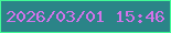 文字の大きさ：4、枠の色：42fa97、背景の色：2b8488、文字の色：d373ea 無料ブログパーツのブログ時計
