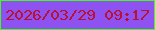 文字の大きさ：5、枠の色：42fb1d、背景の色：8e52f0、文字の色：b81232 無料ブログパーツのブログ時計