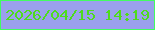 文字の大きさ：1、枠の色：42fd60、背景の色：9aa0ec、文字の色：4edc1c 無料ブログパーツのブログ時計