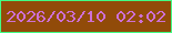文字の大きさ：5、枠の色：42fd83、背景の色：914b09、文字の色：ce6fd5 無料ブログパーツのブログ時計