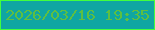 文字の大きさ：2、枠の色：42fe3e、背景の色：0fa6a2、文字の色：5ebf41 無料ブログパーツのブログ時計