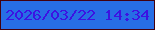 文字の大きさ：5、枠の色：43000d、背景の色：276ee5、文字の色：3c13e2 無料ブログパーツのブログ時計
