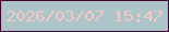 文字の大きさ：2、枠の色：43002f、背景の色：abc4ca、文字の色：f8c9c4 無料ブログパーツのブログ時計
