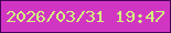 文字の大きさ：4、枠の色：430258、背景の色：d136c3、文字の色：d3f87d 無料ブログパーツのブログ時計