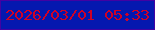 文字の大きさ：4、枠の色：4302a2、背景の色：0518af、文字の色：d00126 無料ブログパーツのブログ時計