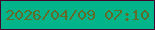文字の大きさ：2、枠の色：43032e、背景の色：02b489、文字の色：616b29 無料ブログパーツのブログ時計