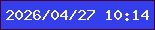 文字の大きさ：4、枠の色：430331、背景の色：343eea、文字の色：faf6ad 無料ブログパーツのブログ時計