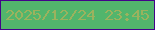 文字の大きさ：5、枠の色：430389、背景の色：52b56c、文字の色：9bb25e 無料ブログパーツのブログ時計