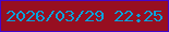 文字の大きさ：2、枠の色：4307cc、背景の色：970f21、文字の色：03a3dc 無料ブログパーツのブログ時計