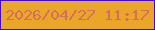 文字の大きさ：3、枠の色：4307d6、背景の色：eaa628、文字の色：d46e5d 無料ブログパーツのブログ時計