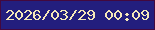 文字の大きさ：3、枠の色：43083e、背景の色：231e7e、文字の色：f6e8b9 無料ブログパーツのブログ時計