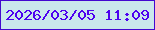 文字の大きさ：1、枠の色：4309d0、背景の色：cae8ec、文字の色：4d02ef 無料ブログパーツのブログ時計