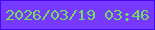 文字の大きさ：3、枠の色：4309ee、背景の色：7839fe、文字の色：71dc5e 無料ブログパーツのブログ時計