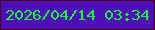文字の大きさ：5、枠の色：430a0d、背景の色：4e0db6、文字の色：1efe38 無料ブログパーツのブログ時計