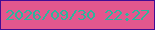 文字の大きさ：5、枠の色：430b94、背景の色：e3578e、文字の色：2cb69c 無料ブログパーツのブログ時計