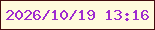 文字の大きさ：3、枠の色：430c0e、背景の色：fffadc、文字の色：9f29cf 無料ブログパーツのブログ時計
