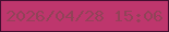 文字の大きさ：2、枠の色：430e30、背景の色：be366d、文字の色：924258 無料ブログパーツのブログ時計